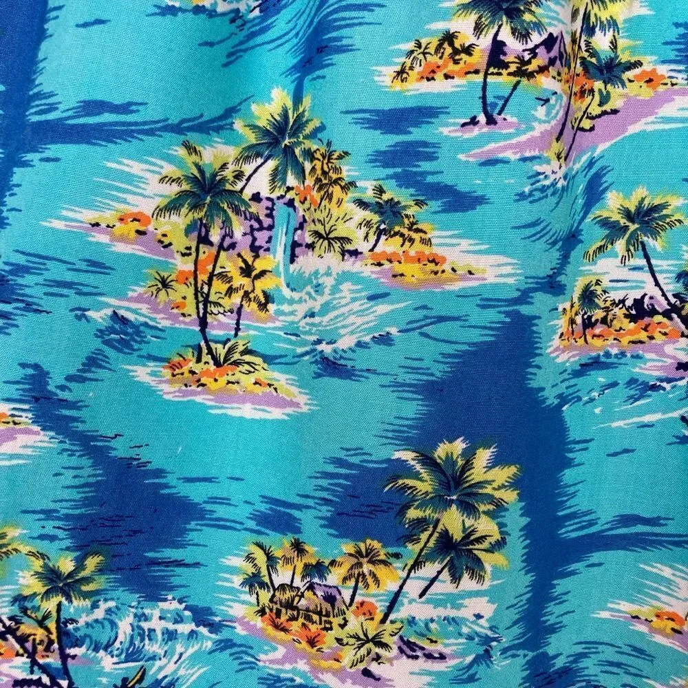 NWT SPA from Bali tropical beach scene  print maxi skirt w/sequin trim unique